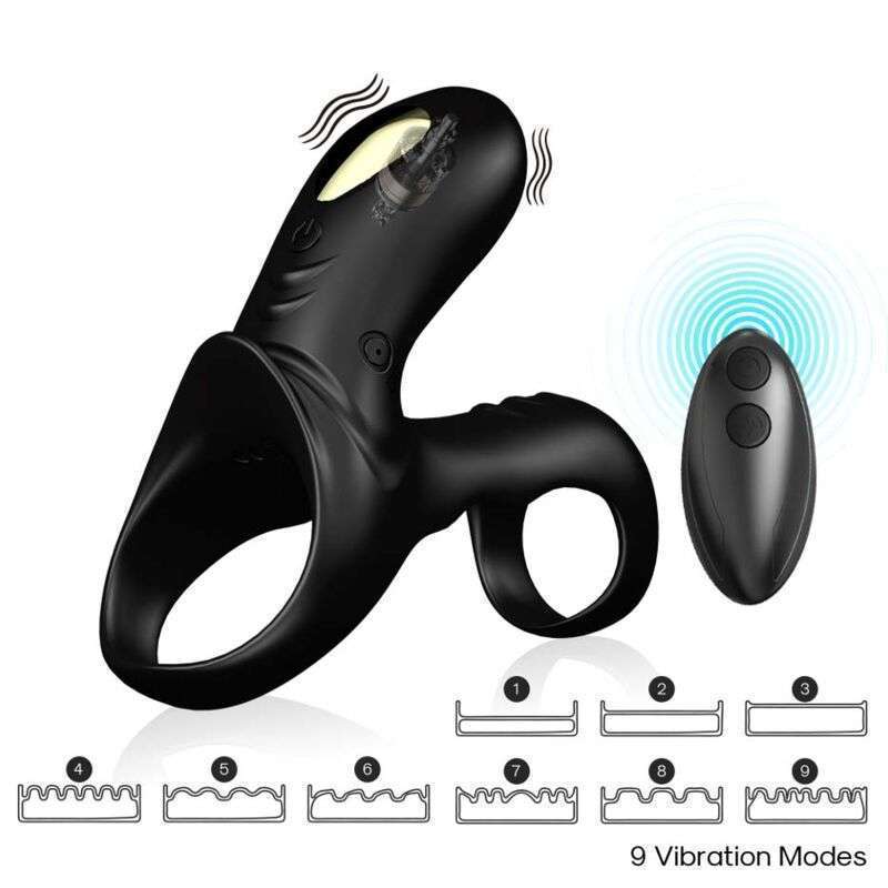 ARMONY – ANNEAU VIBRATEUR DOUBLE RANGER POUR COUPLES NOIR
