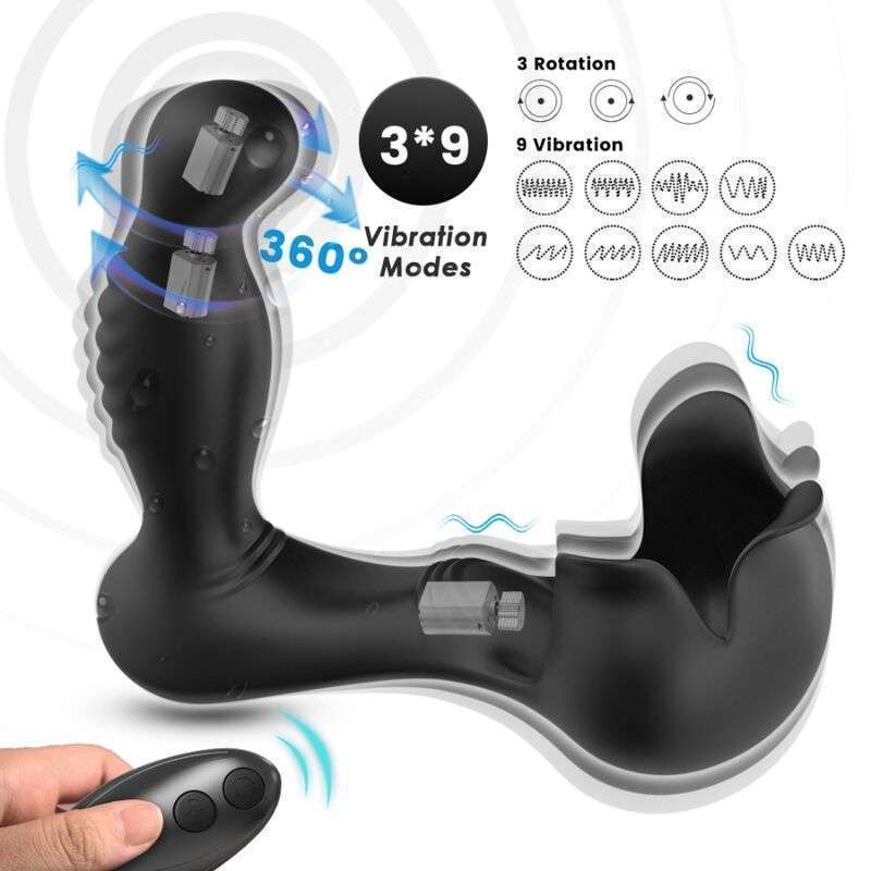ARMONY – VIBRATEUR SURROUND ANAL  STIMULATEUR TESTICULOS TÉLÉCOMMANDE NOIR