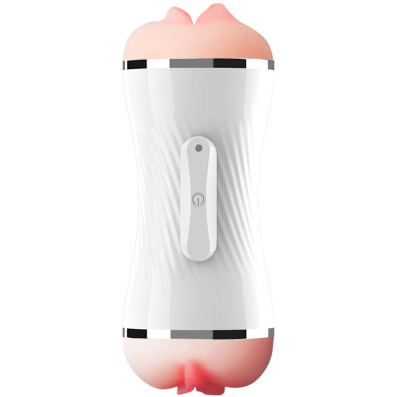 ARMONY – MASTURBATEUR DOUBLE VIBRATEUR VAGIN ET BOUCHE BLANC