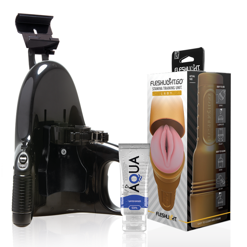 FLESHLIGHT – STAMINA GO TRAINING UNIT LADY + LANCEMENT UNIVERSEL + LUBRIFIANT DE QUALITÉ AQUA 50 ML