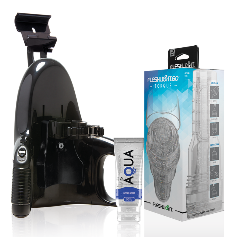FLESHLIGHT – GO MASTURBADOR TORQUE ICE + LANCEMENT UNIVERSEL + LUBRIFIANT DE QUALITÉ AQUA 50 ML