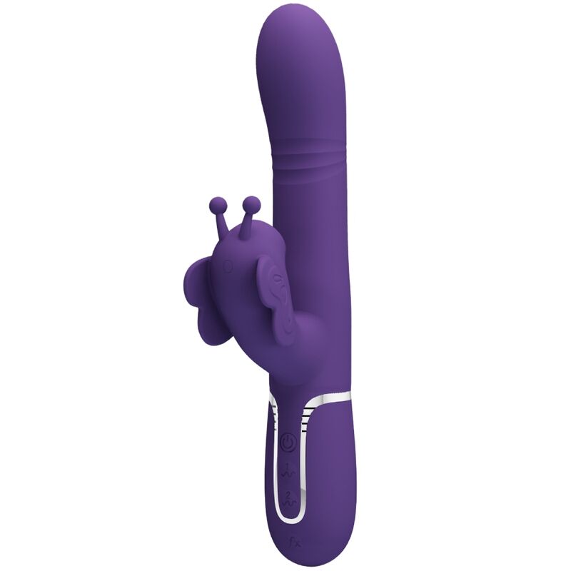 PRETTY LOVE – VIBRATEUR MULTIFONCTION LAPIN 4 EN 1 PAPILLON VIOLET
