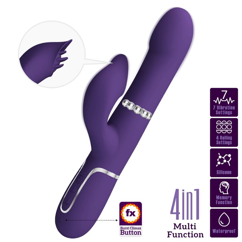 PRETTY LOVE – ZALIN PERLES VIBRATEUR LAPIN 4 EN 1 VIOLET