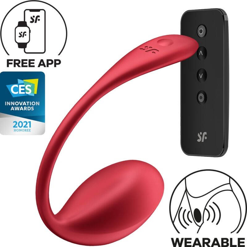 SATISFYER – SHINY PETAL STIMULATEUR À TÉLÉCOMMANDE À DISTANCE G POINT ROUGE APPLICATION GRATUITE