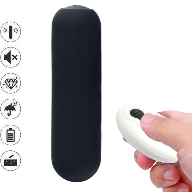 ARMONY – SPLASH JOIE VIBRATEUR BULLET TÉLÉCOMMANDE EN SILICONE 10 VIBRATIONS 75 X 19 CM NOIR