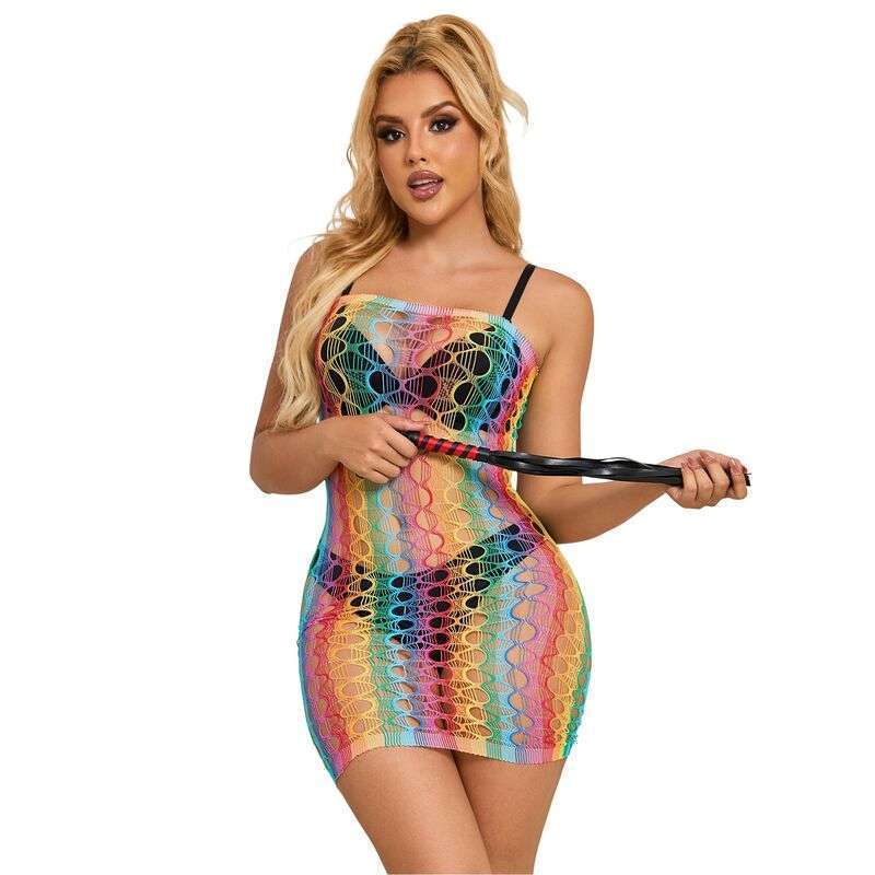 SUBBLIME – 952365 ROBE RÉSEILLE ÉPAULES NUES ARC-EN-CIEL TAILLE UNIQUE