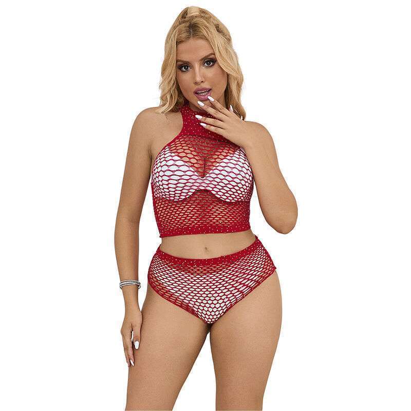 SUBBLIME – 952402 ENSEMBLE RESILLE AVEC LOSANGES ROSES TAILLE UNIQUE