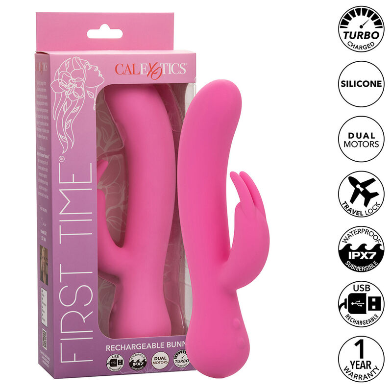 CALEXOTICS – FIRST TIME VIBRATEUR LAPIN RECHARGEABLE ROSE