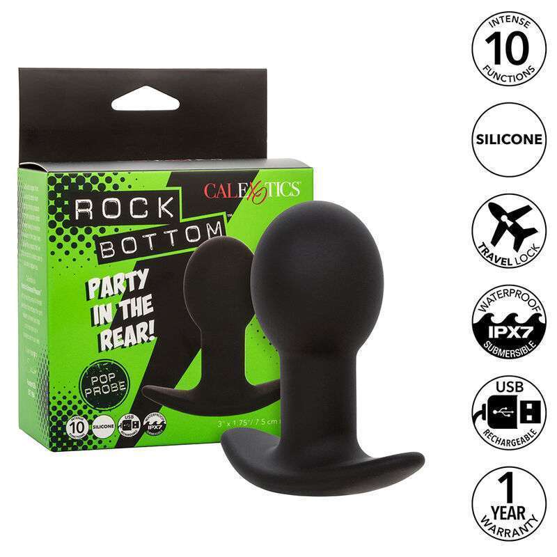 CALEXOTICS – ROCK BOTTOM PLUG ANAL 10 VIBRATIONS SILICONE NOIR