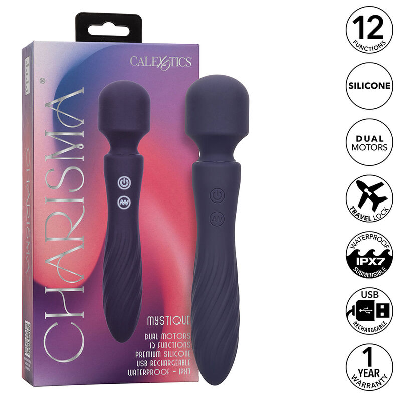 CALEXOTICS – CHARISMA MYSTIQUE MASSEUR DOUBLE MOTEURS 12 FONCTIONS 20,5 CM X 4,5 CM VIOLET