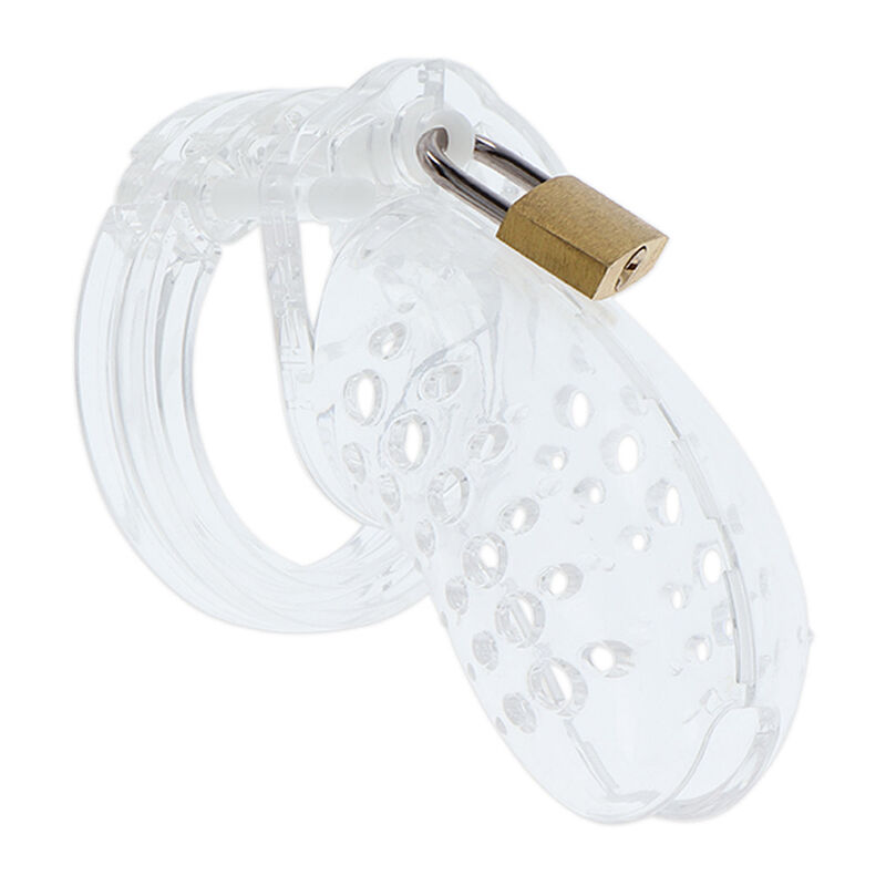 HIDDEN DESIRE – EXTREME CAGE DE CHASTETÉ EN ACRYLIQUE RÉGLABLE TRANSPARENT