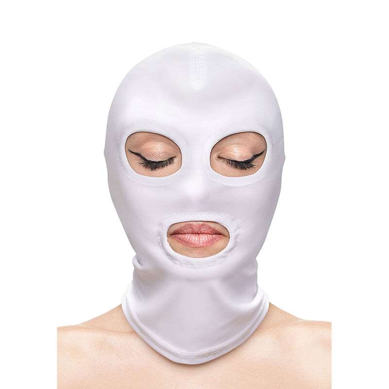 NS NOVELTIES – FETISH  FASHION CAGOULE YEUX ET BOUCHE NYLON BLANC