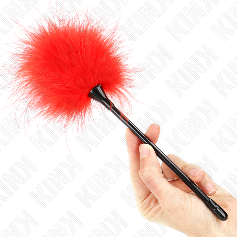 KINK – PLUMES TICKLE ROUGES UTILISÉES POUR LE KIT BONDAGE 27 CM