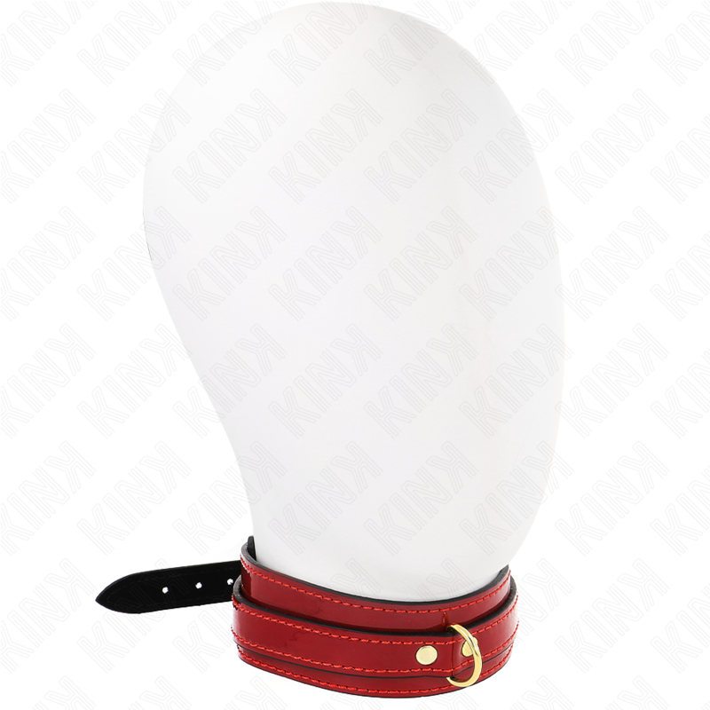 KINK – COLLIER AJUSTABLE ROUGE VIN AVEC DÉTAILS DORÉS 29-42,5 CM X 4 CM
