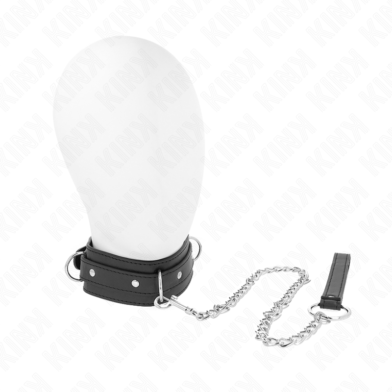 KINK – COLLIER AVEC LAISSE 65 CM 3 ANNEAUX MODÈLE 1 RÉGLABLE 38-49 CM X 5 CM