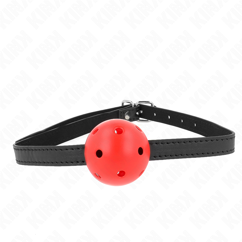 KINK – BÂILLON À BOULE SIMPLICITÉ ROUGE RESPIRANT 4,5 CM 62 x 1,5 CM