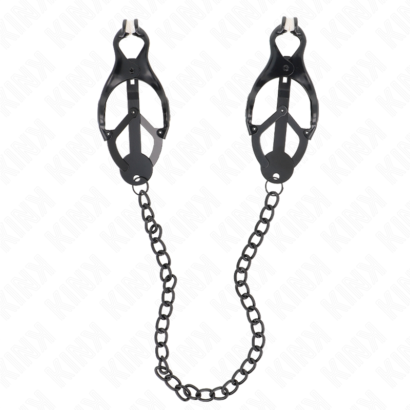KINK – PINCES À METELLES TRÈFLE JAPONAIS AVEC CHAÎNE NOIR 30 CM