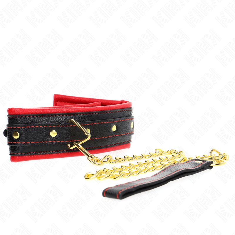 KINK – COLLIER AVEC BRACELET IMITATION CUIR ÉPONGE MODÈLE 2 RÉGLABLE 37-54 CM X 3 CM
