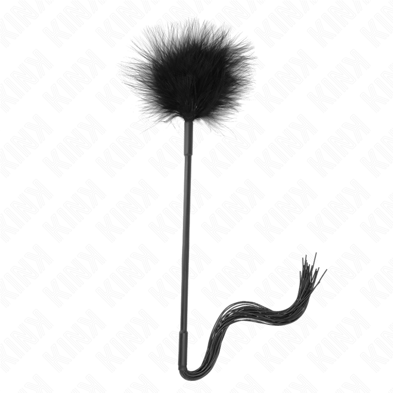 KINK – Fouet en silicone avec plumes pour chatouiller 47 cm