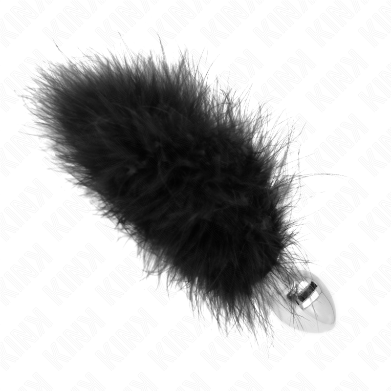 KINK – PLUG ANAL EN ACIER INOXYDABLE 11 x 7 CM AVEC PLUME 11 CM