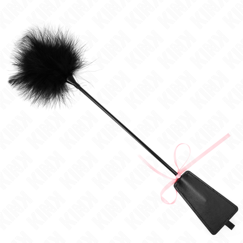 KINK – PLUMES CHACOUILLÉES AVEC NOEUD DE RUBAN ROSE 49 CM