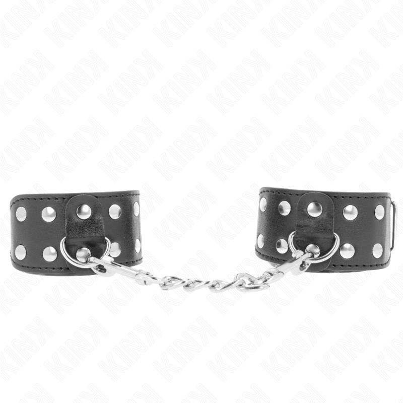 KINK – BRACELETS AVEC DOUBLE LIGNE DE CLOUS RÉGLABLES NOIR