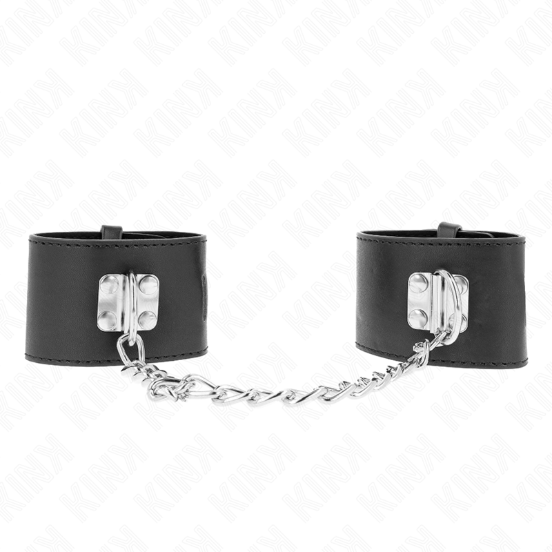 KINK – APPUI-POIGNETS FIXES AVEC CHAÎNE 30 CM ET FERMETURE PAR CADENAS NOIR RÉGLABLE 16-23 CM X 5,5 CM
