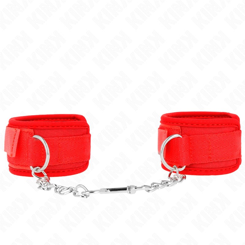 KINK – ATTENTES-POIGNETS EN NÉOPRÈNE ROUGE 42 X 5 CM