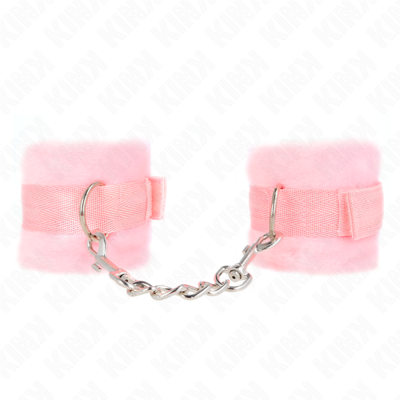 KINK – MANCHETTES DÉBUTANT EN FOURRURE ROSE 30 X 7 CM