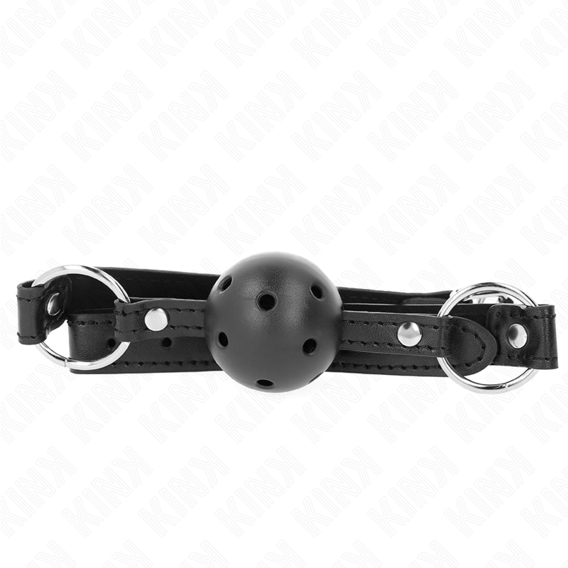 KINK – BOULE NOIRE CREUSE DURE 4,5 CM GAG MODÈLE 1 63,5 X 2 CM