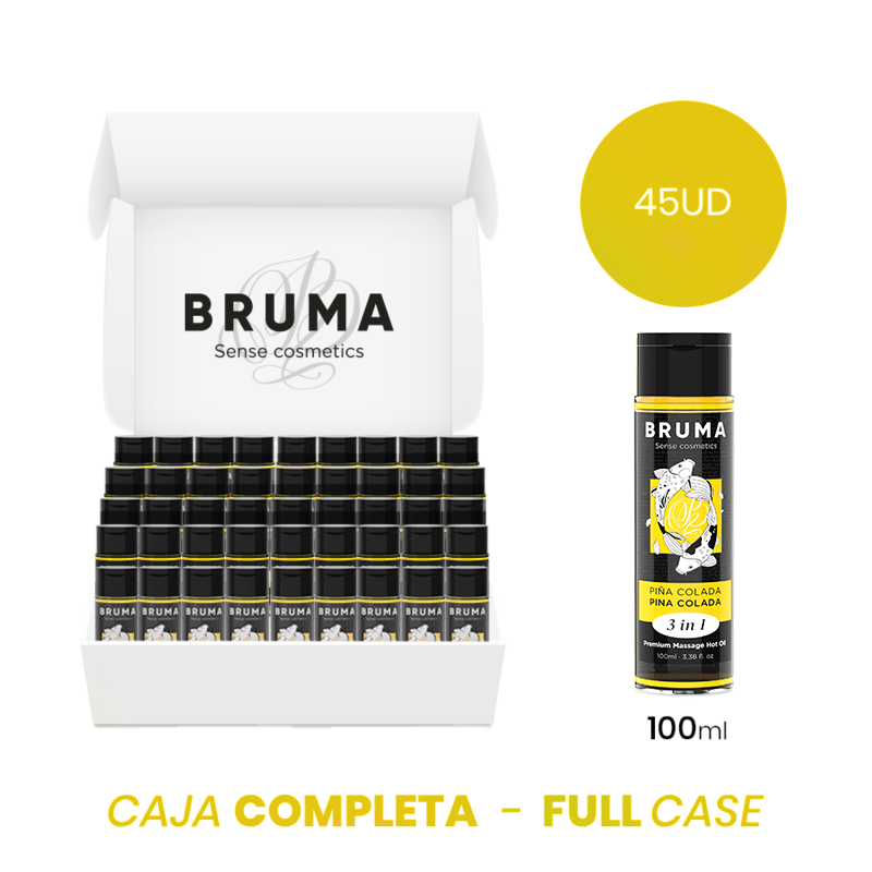 MOQ 45 – BRUMA HUILE DE MASSAGE PREMIUM EFFET CHALEUR SAVEUR PINA COLADA 3 EN 1 – 100 ML