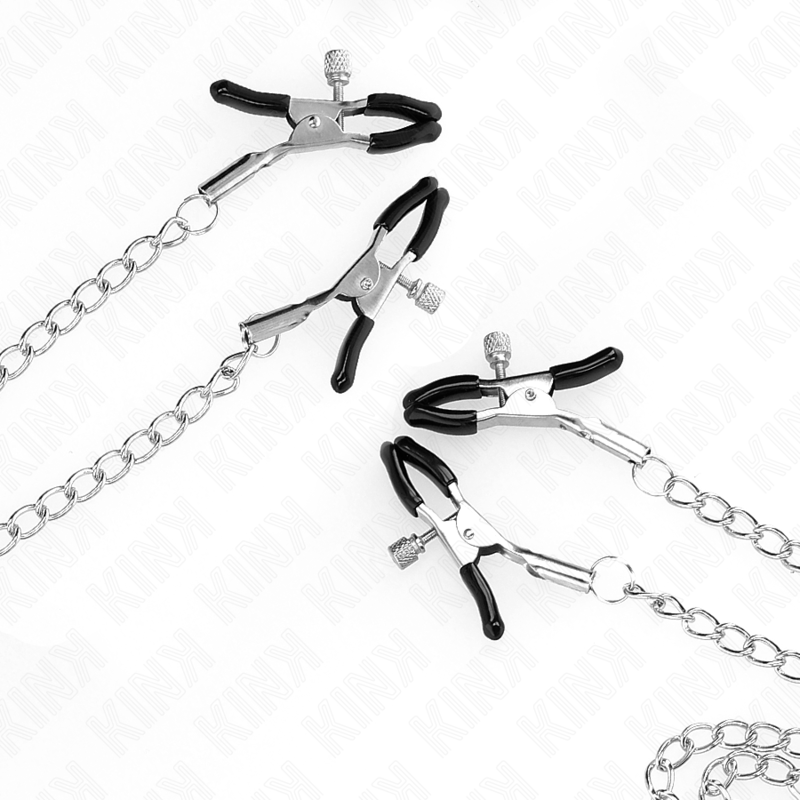 KINK – 4 PINCES À MATELONS ET CLITO RÉGLABLES ARGENT