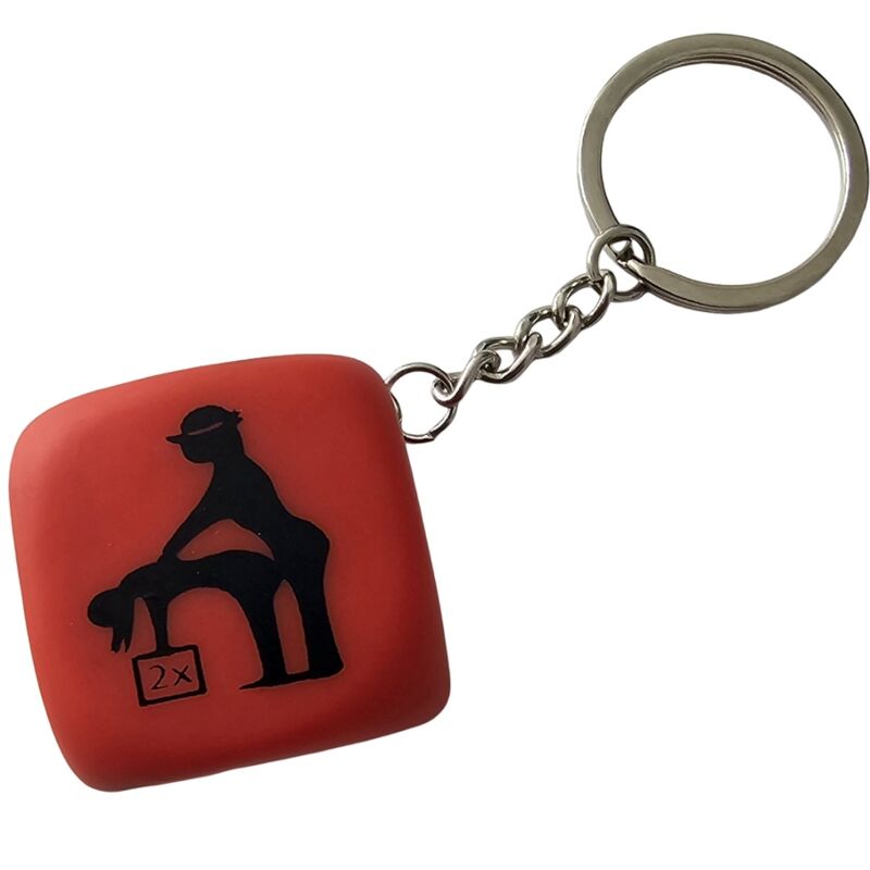 DIABLO PICANTE – PORTE-CLÉS DÉ ROUGE AVEC POSES