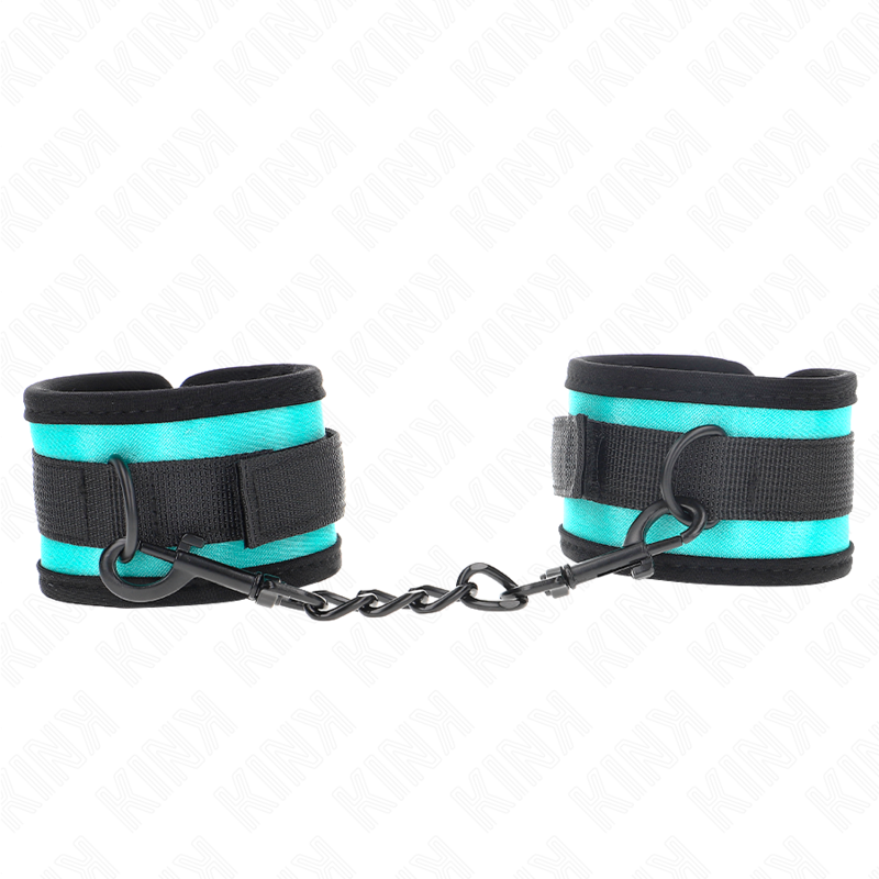 KINK – APPAREILS DE POIGNET EN NYLON À CROCHET ET BOUCLE NOIR-BLEU RÉGLABLE 18-32 CM X 5 CM