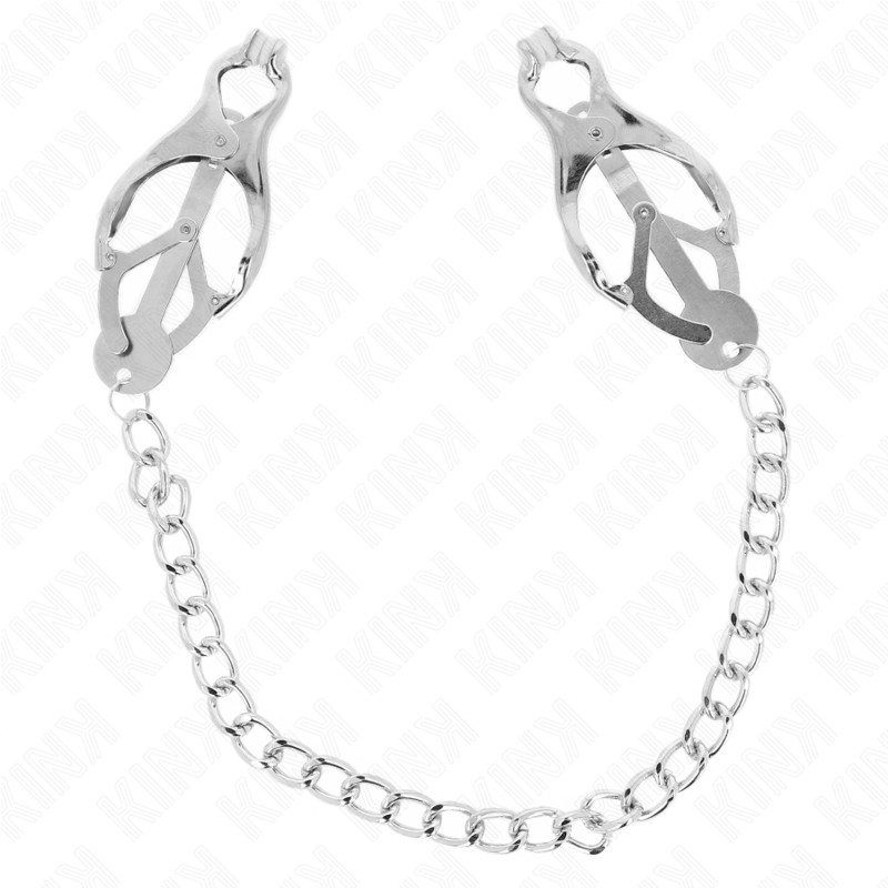 KINK – PINCES À METELLES TRÈFLE JAPONAIS AVEC CHAÎNE ARGENT 30 CM