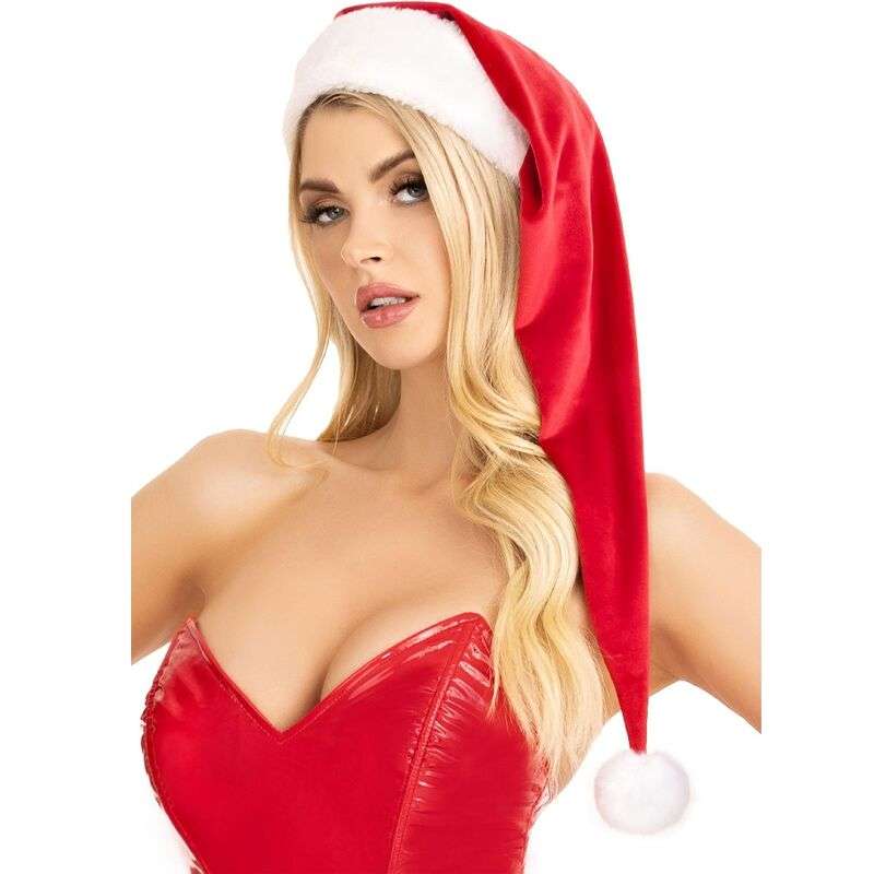 LEG AVENUE – LONG BONNET DE PÈRE NOËL EN PELUCHE VELOURS ROUGE