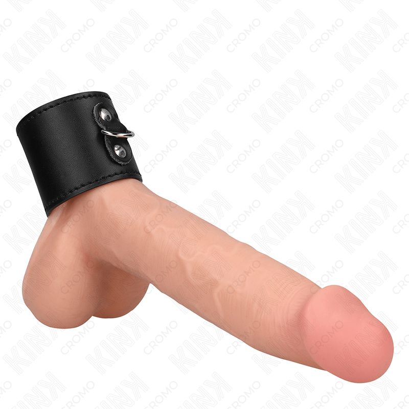 KINK – ANNEAU PÉNIS EN CUIR AVEC FERMETURE À PRESSION 18 X 5 CM