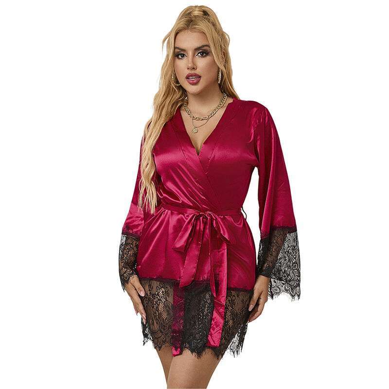 SUBBLIME – 953829 PYJAMA DENTELLE ÉLÉGANT + STRING ROUGE L/XL