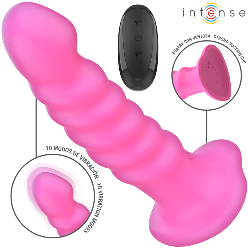 INTENSE – CINDY VIBRATEUR TAILLE L DESIGN SPIRALE 10 VIBRATIONS ROSE TÉLÉCOMMANDE