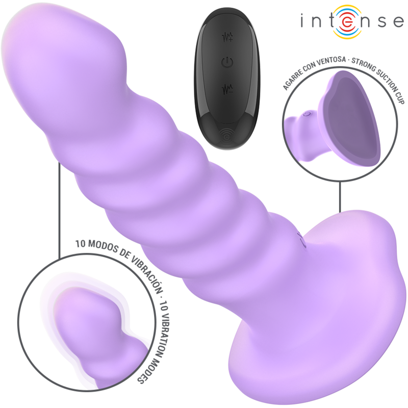 INTENSE – BRENDA VIBRATEUR TAILLE M DESIGN SPIRALE 10 VIBRATIONS VIOLET TÉLÉCOMMANDE