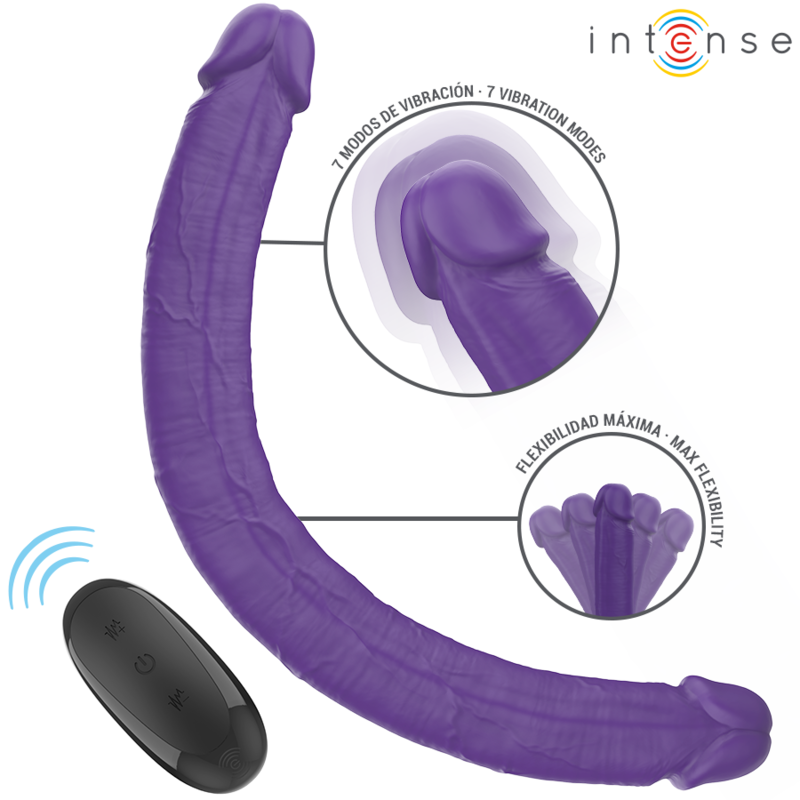 INTENSE – GUNTER DILDO DOUBLE VIBRATEUR 40 CM VIOLET TÉLÉCOMMANDE