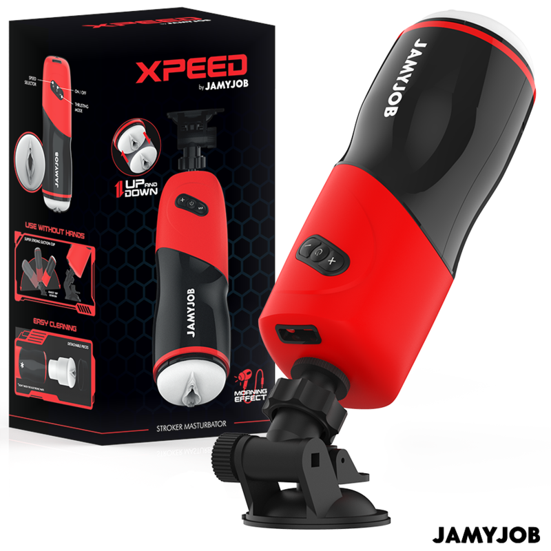 JAMYJOB – MASTURBATEUR VAGIN AUTOMATIQUE XPEED 5 MODES DE POUSSÉE ET EFFET SONORE
