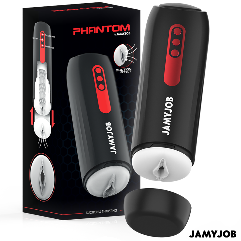JAMYJOB – MASTURBATEUR VAGIN AUTOMATIQUE PHANTOM 5 MODES ONDES STIMULANTES ET POUSSÉE