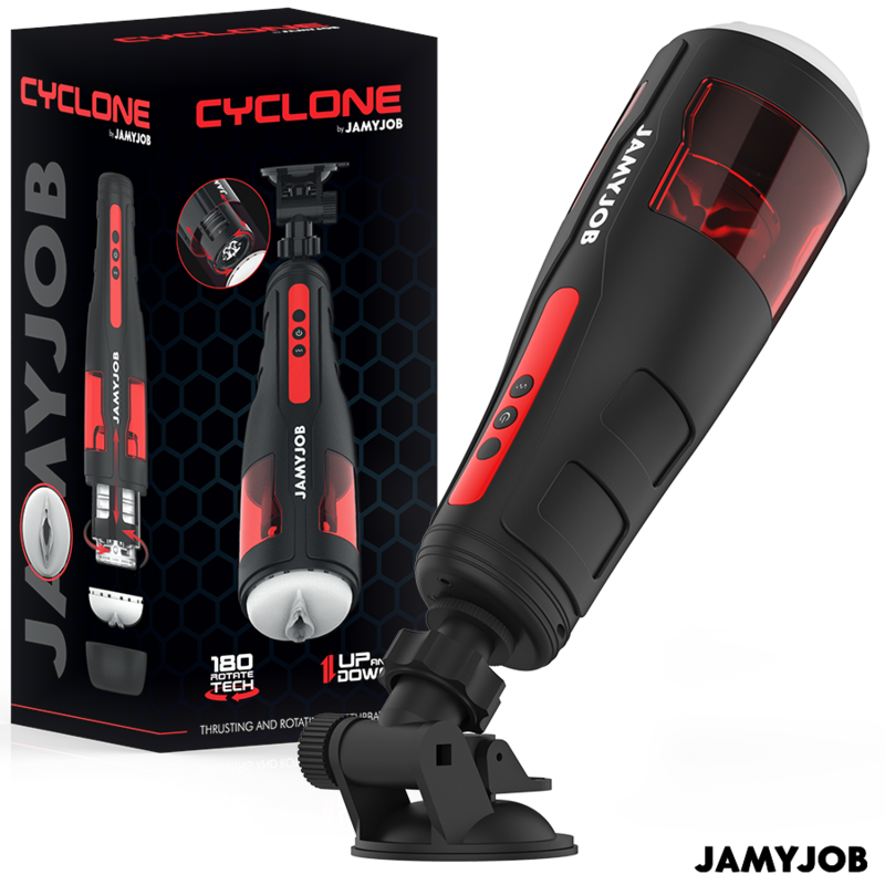 JAMYJOB – MASTURBATEUR VAGIN AUTOMATIQUE CYCLONE 10 MODES DE ROTATION ET DE POUSSÉE