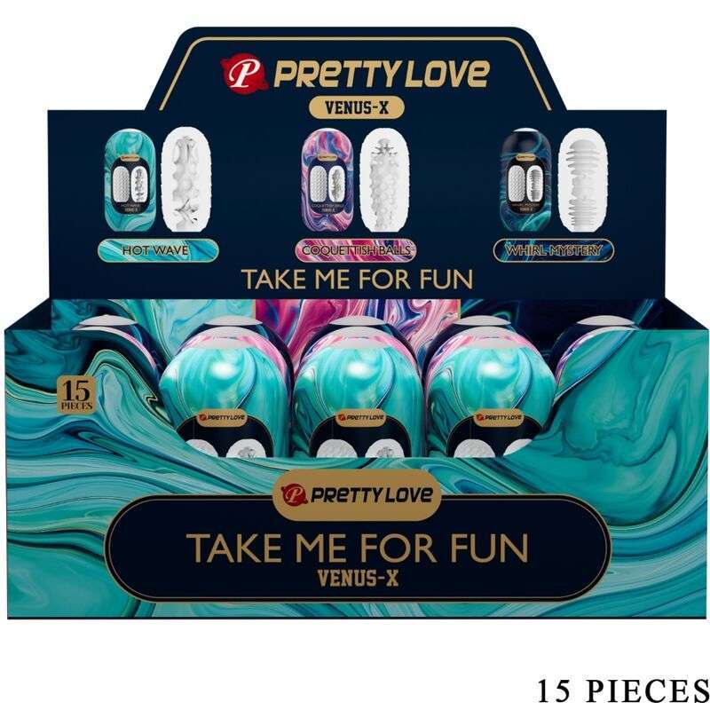 PRETTY LOVE – VENUS X 15 MASTURBATEURS HOMMES EN SILICONE BLANC
