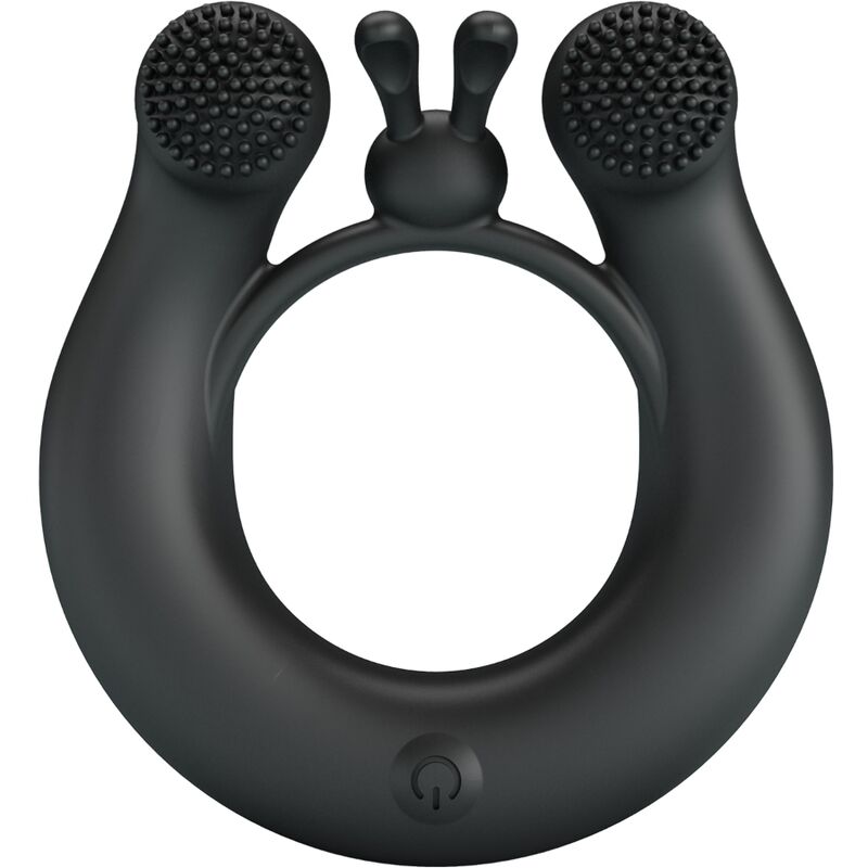 PRETTY LOVE – ANNEAU VIBRANT DAHLIA + STIMULATEUR DE CLITORIS 12 VIBRATIONS NOIR
