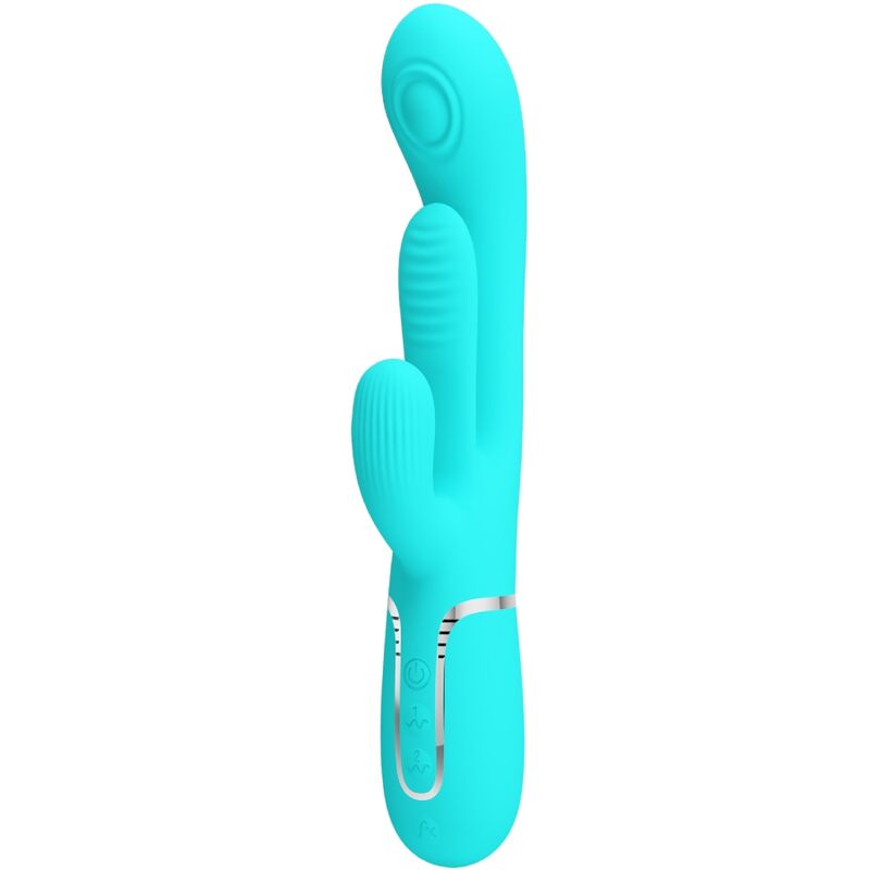 PRETTY LOVE – SHANIA TRIPLE RABBIT VIBRATEUR MULTIFONCTION 3 EN 1 BLEU