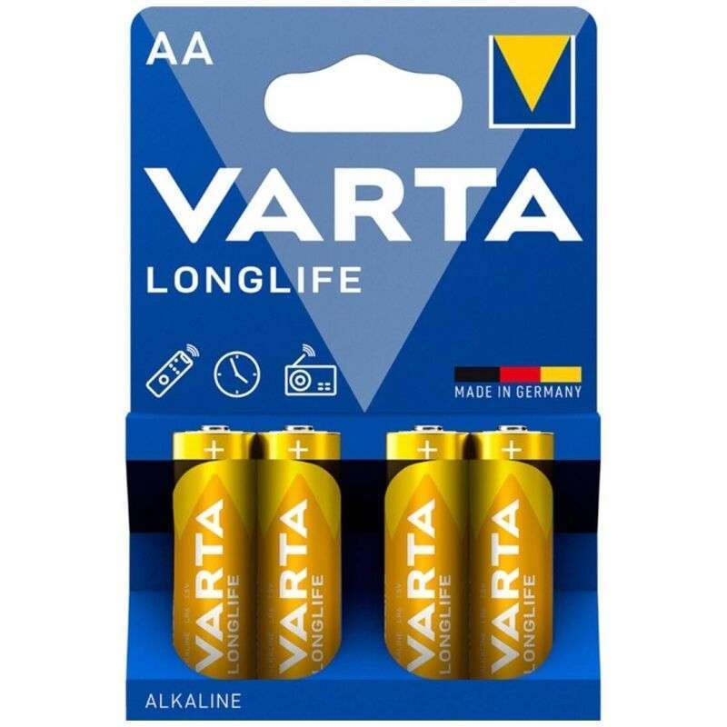 VARTA – PILES ALCALINES LONGUE DURÉE AA LR6 BLISTER*4
