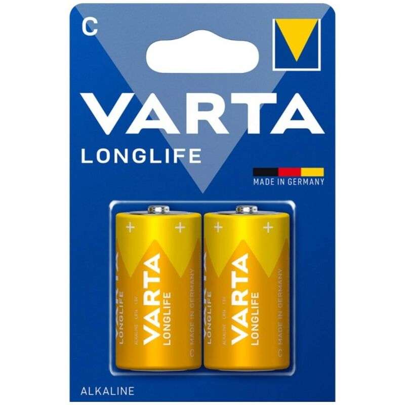 VARTA – PILE ALCALINE LONGUE DURÉE C LR14 BLISTER*2