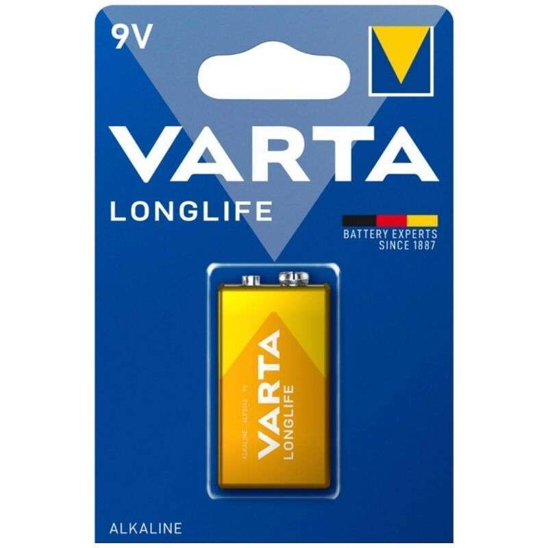 VARTA – PILE ALCALINE LONGUE DURÉE 9V LR61 BLISTER*1